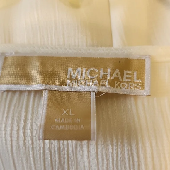 Michael Kors Cream Blouse with Peplum Hem - Picture 14 of 16